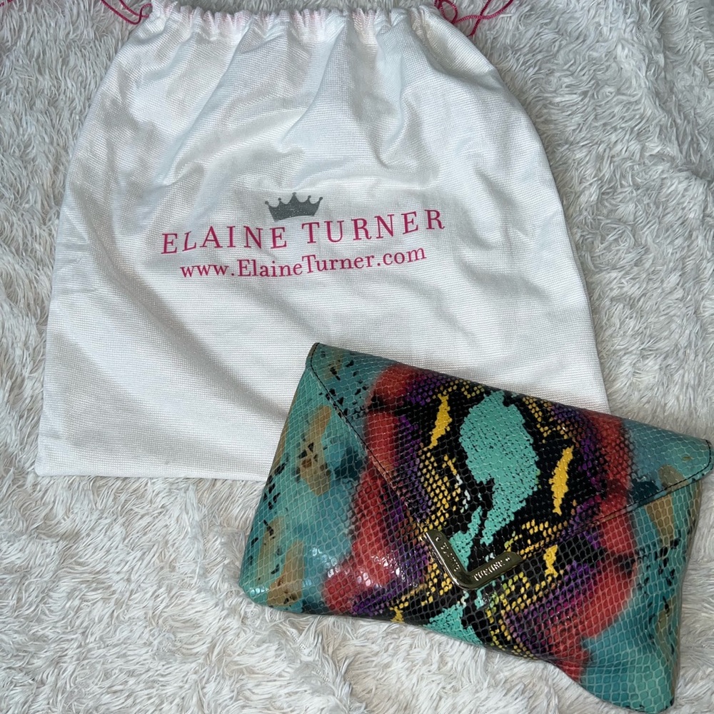 Elaine Turner Clutch- Bella Python Carnival